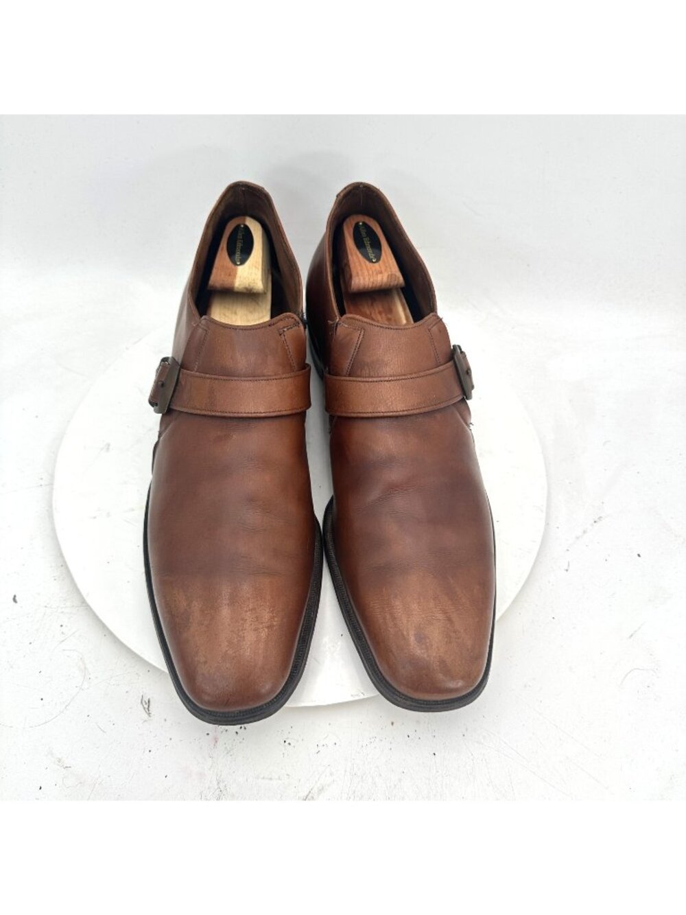 Allen Edmonds Camelot Men Size 15 AAA Brown Leather Monk Strap Buckle Shoes